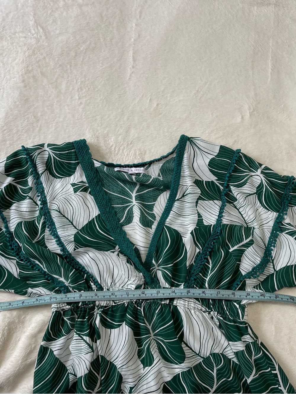 BOHO TROPICAL VACATION America & Beyond Palm Leaf Dress Medium M - Picture 10 of 11